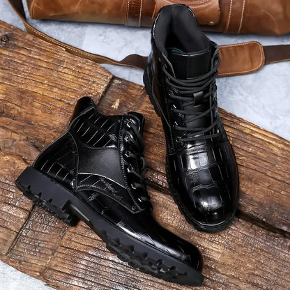 Dan | Bottes en cuir embossé crocodile pour hommes