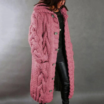 Dayanara | Cardigan boutonné en tricot torsadé surdimensionné pour femme