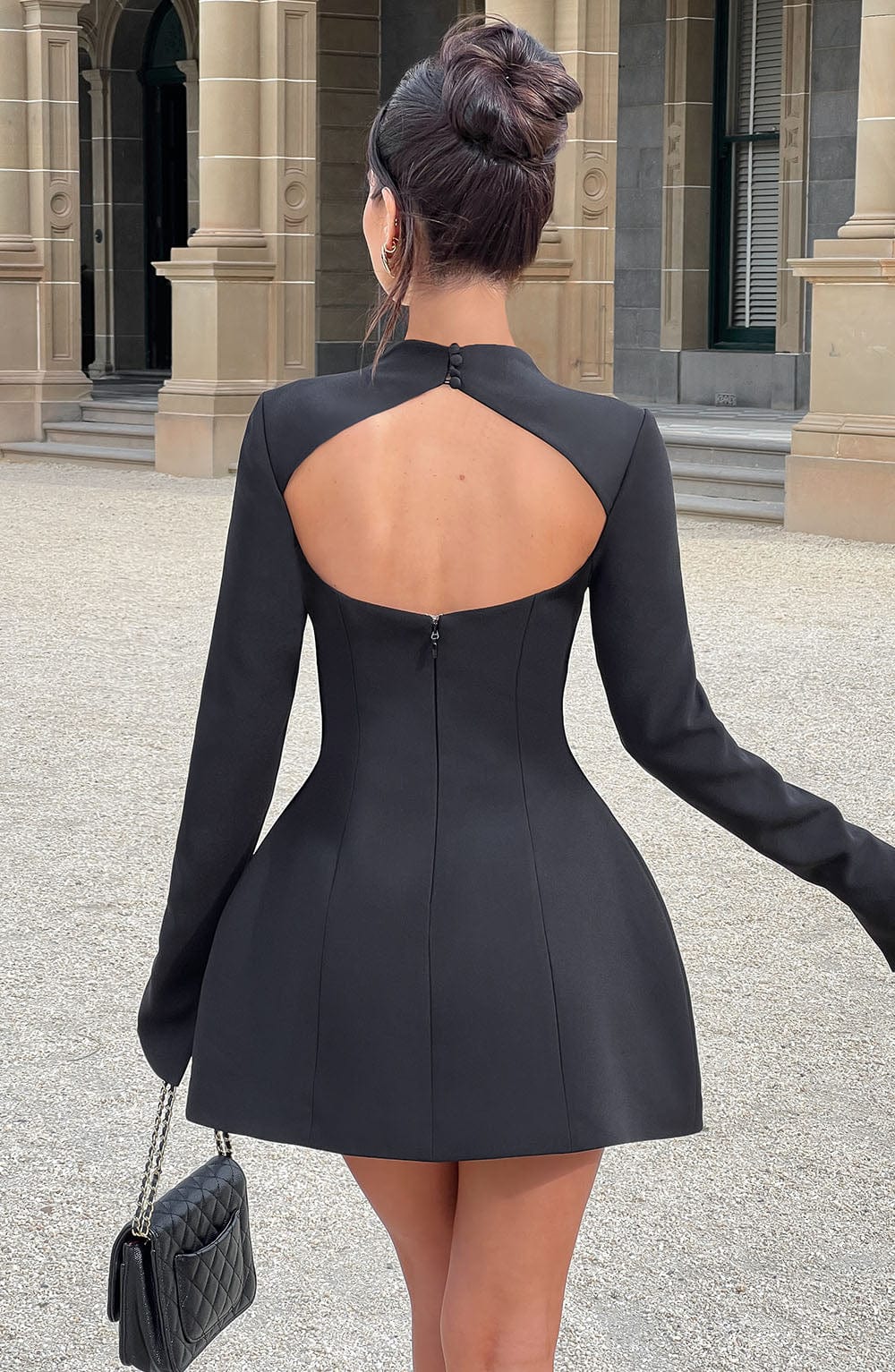 Donnabeth | Robe mini élégante à col montant pour femmes