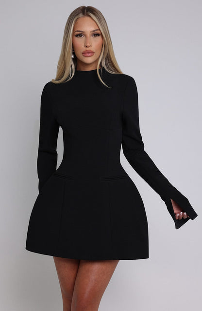 Donnabeth | Robe mini élégante à col montant pour femmes