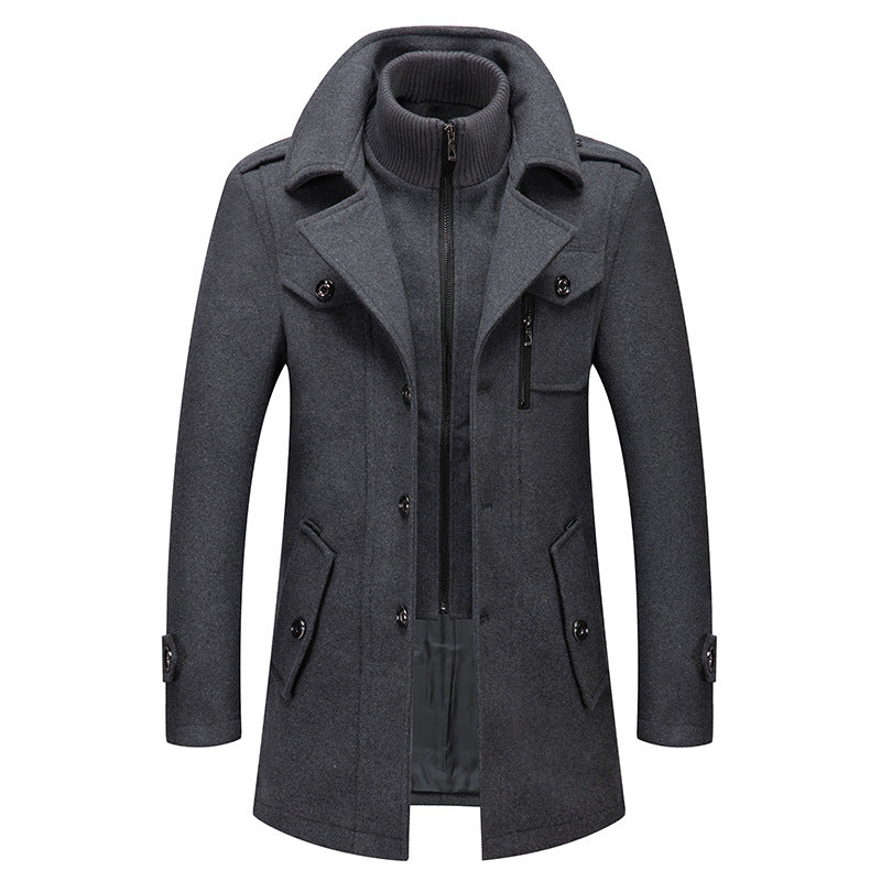 Edric | Manteau en laine pour hommes avec col montant