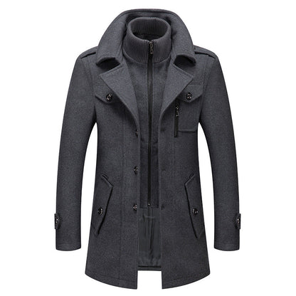 Edric | Manteau en laine pour hommes avec col montant