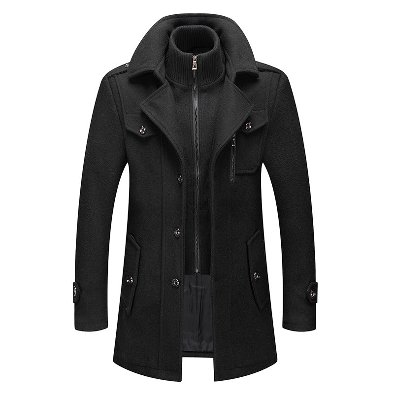 Edric | Manteau en laine pour hommes avec col montant