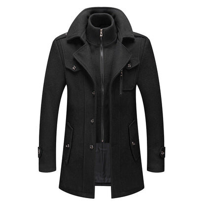 Edric | Manteau en laine pour hommes avec col montant