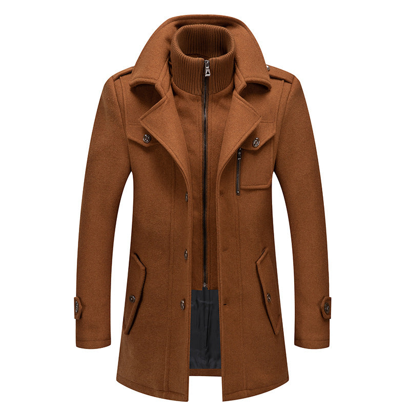 Edric | Manteau en laine pour hommes avec col montant