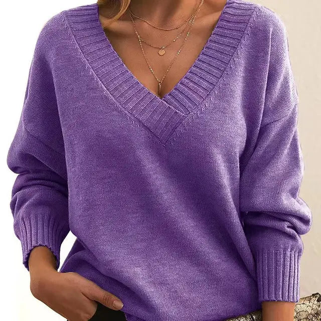 Elexa | Pull en cachemire premium à col en V pour femmes