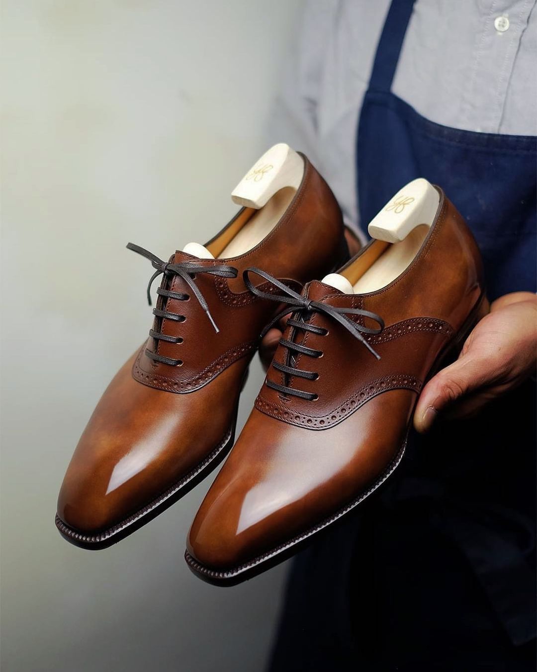 Elowen | Oxfords en cuir tan pour hommes