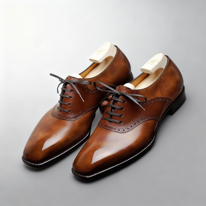 Elowen | Oxfords en cuir tan pour hommes
