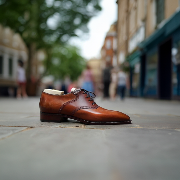 Elowen | Oxfords en cuir tan pour hommes