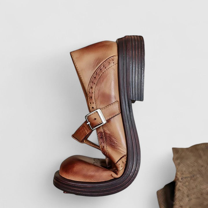 Emiliana | Chaussures T-strap en cuir classiques pour femmes