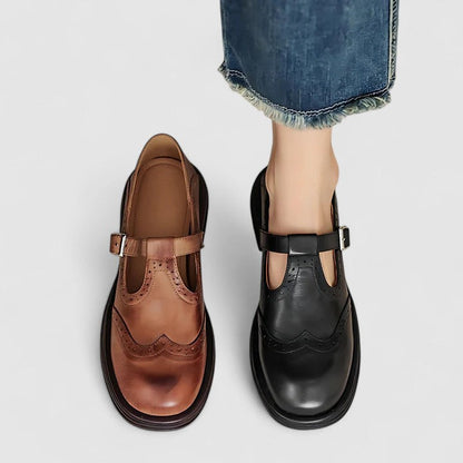 Emiliana | Chaussures T-strap en cuir classiques pour femmes