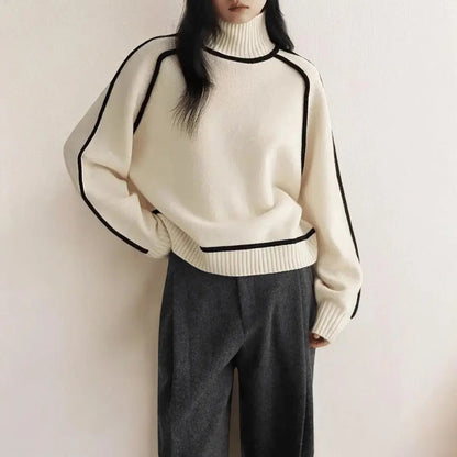 Gena | Pull col roulé en tricot premium pour femme