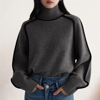Gena | Pull col roulé en tricot premium pour femme