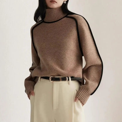 Gena | Pull col roulé en tricot premium pour femme