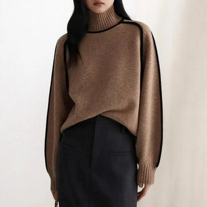 Gena | Pull col roulé en tricot premium pour femme