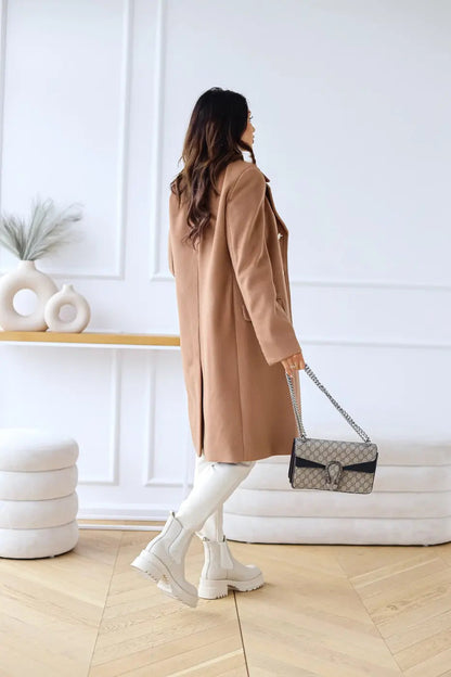 Hunder | Women’s Double-Breasted Wool Coat – Stylish & Comfortable