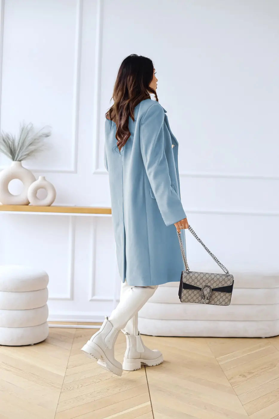 Hunder | Women’s Double-Breasted Wool Coat – Stylish & Comfortable