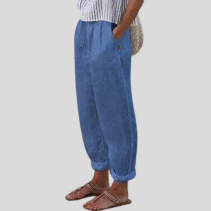 Jemaima | Pantalons en lin-coton doux avec poches latérales pour femmes