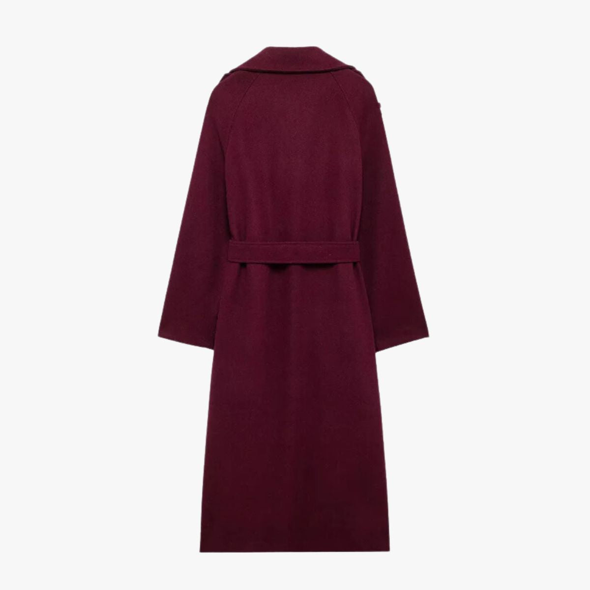 Jhoana | Manteau trench bordeaux élégant avec ceinture pour femmes