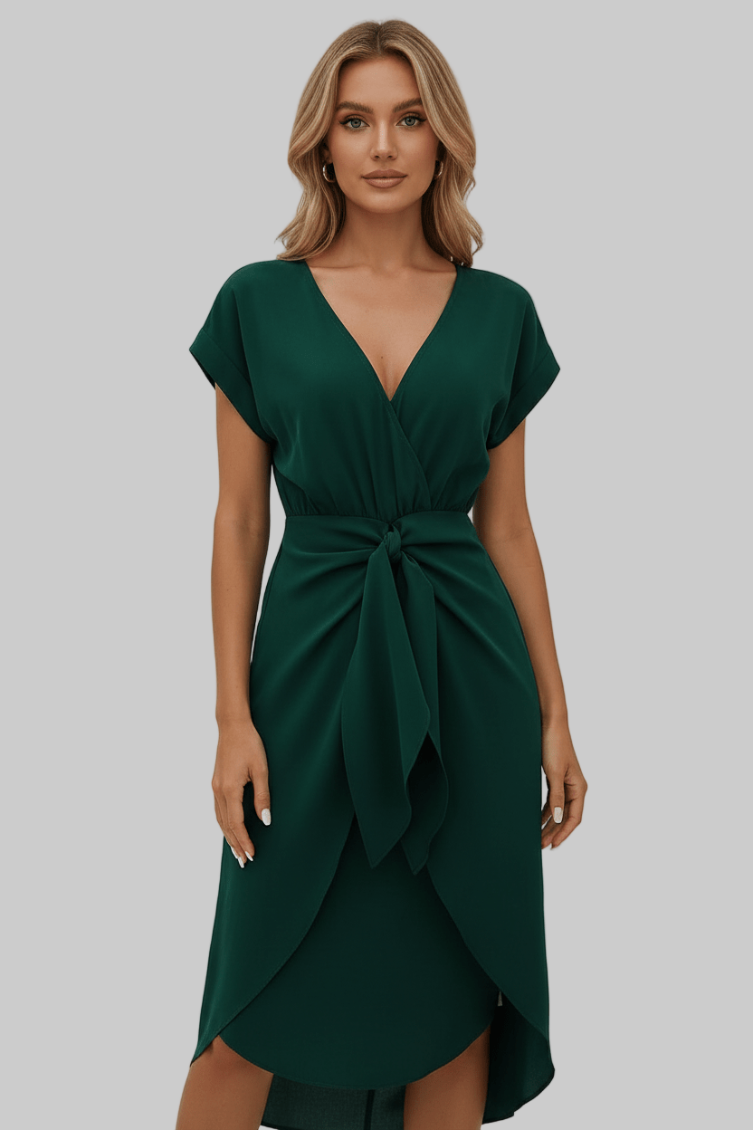 Jolena | Elegant Wrap Midi Dress1