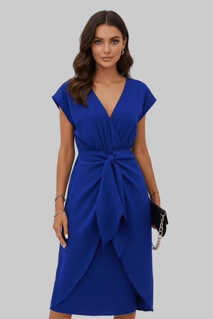 Jolena | Elegant Wrap Midi Dress3