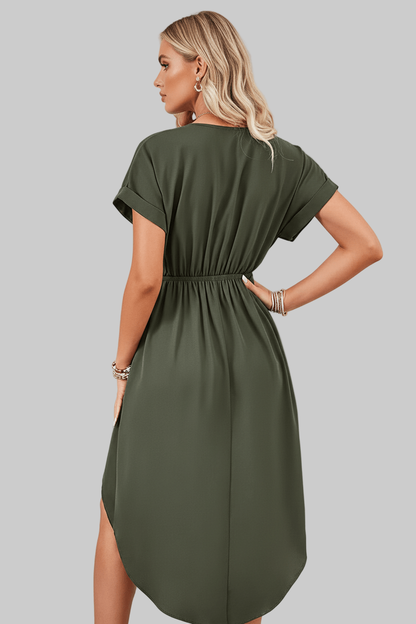 Jolena | Elegant Wrap Midi Dress6