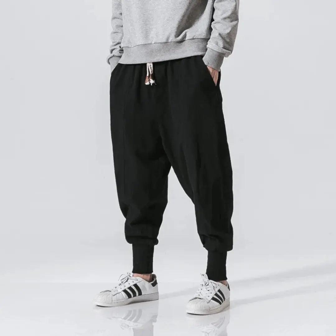 Kenji | Pantalons en mélange de coton premium à entrejambe bas pour homme