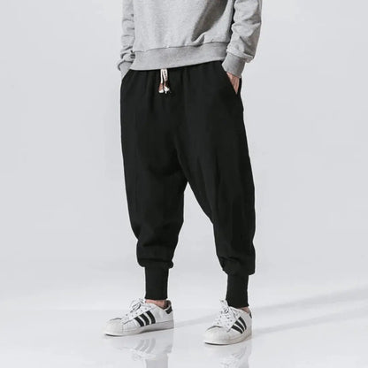 Kenji | Pantalons en mélange de coton premium à entrejambe bas pour homme