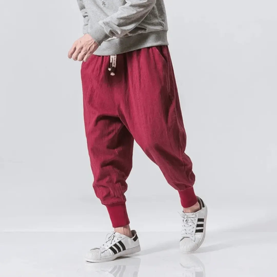 Kenji | Pantalons en mélange de coton premium à entrejambe bas pour homme