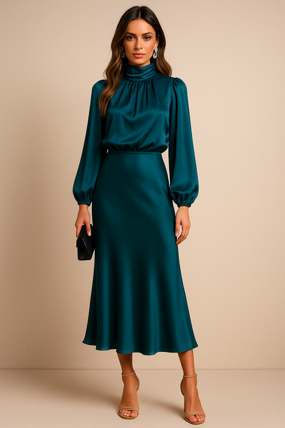 Kriz | Women’s High Waist Midi Dress