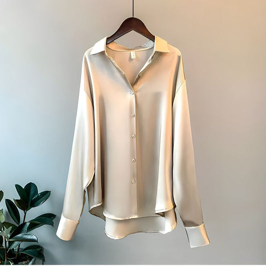 Laura | Women’s Silk-Blend Long-Sleeve Shirt