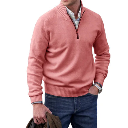 Lorence | Pull en mélange de cachemire à zip quart pour hommes