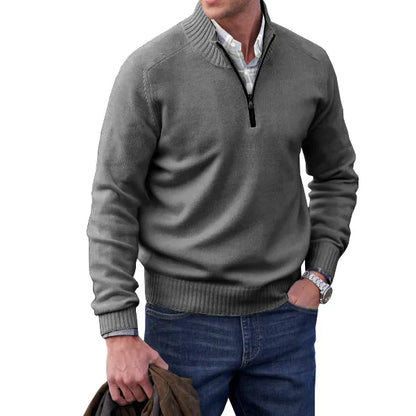 Lorence | Pull en mélange de cachemire à zip quart pour hommes