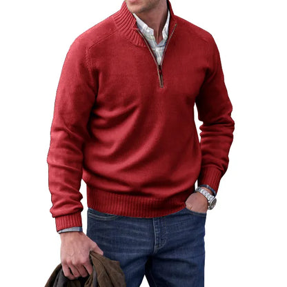 Lorence | Pull en mélange de cachemire à zip quart pour hommes