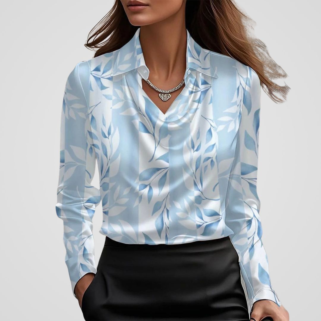 Malvina | Blouse en satin à col drapé pour femme