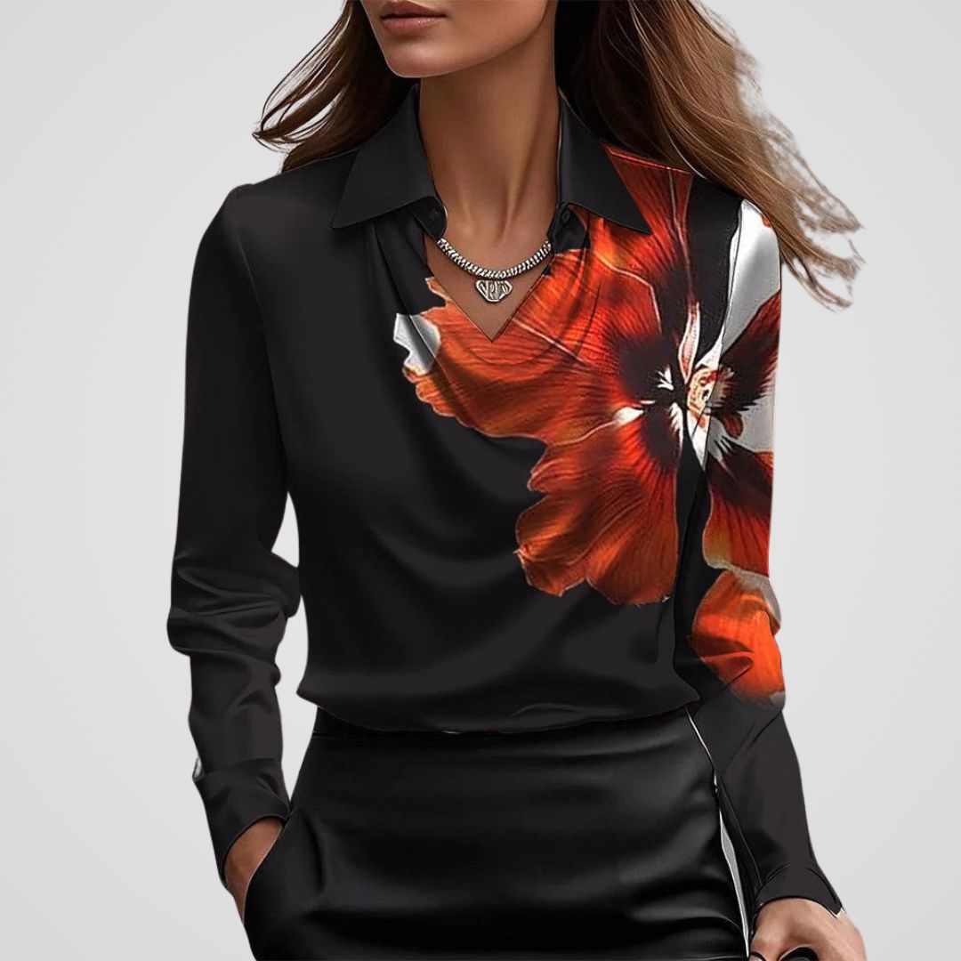 Malvina | Blouse en satin à col drapé pour femme