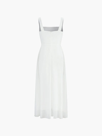 Marcia | Classic Summer Dress with Square Neck – Feminine Elegance