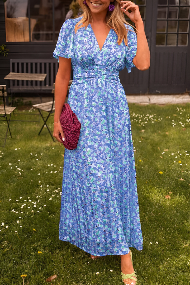 Marinilla | Robe maxi florale avec col en V pour femmes