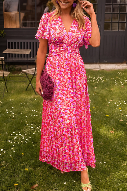 Marinilla | Robe maxi florale avec col en V pour femmes