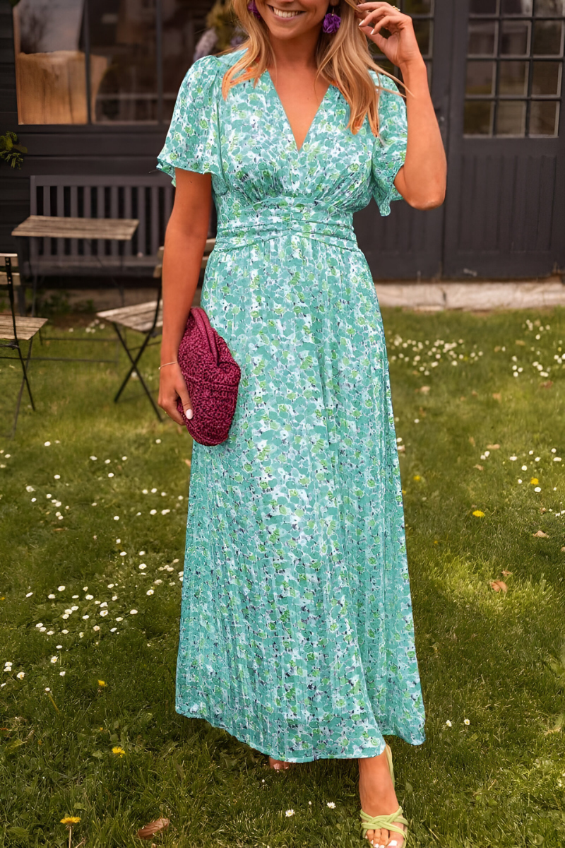 Marinilla | Robe maxi florale avec col en V pour femmes