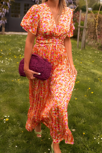 Marinilla | Robe maxi florale avec col en V pour femmes