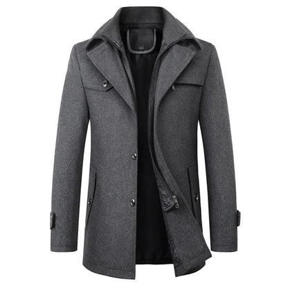 Mikael | Men’s Elegant Winter Long Button Overcoat