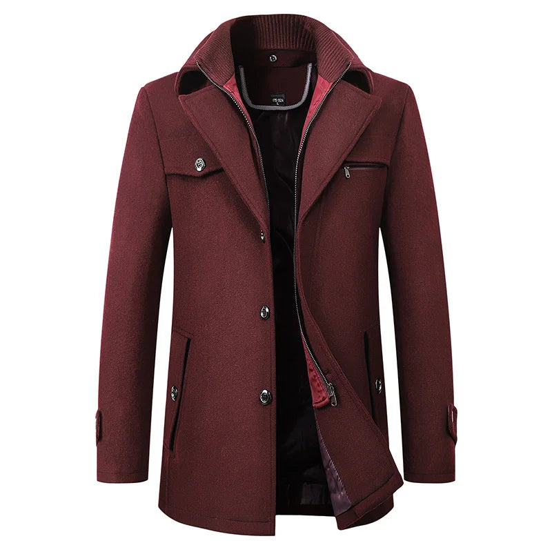 Mikael | Men’s Elegant Winter Long Button Overcoat