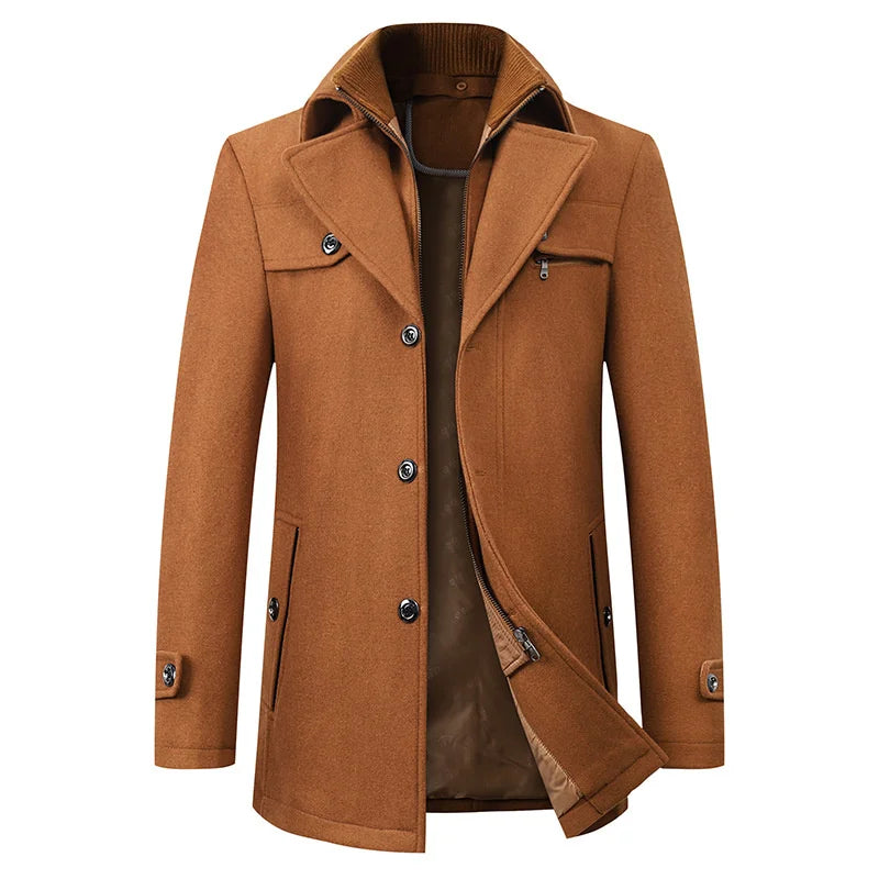 Mikael | Men’s Elegant Winter Long Button Overcoat