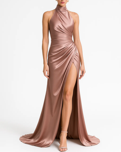 Myra | Robe de soirée maxi élégante à col halter pour femmes