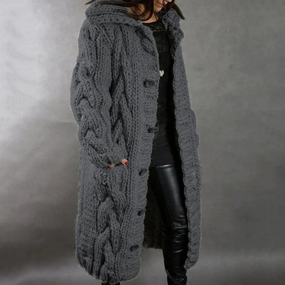 Nikki | Cardigan à boutons en tricot torsadé oversize pour femmes