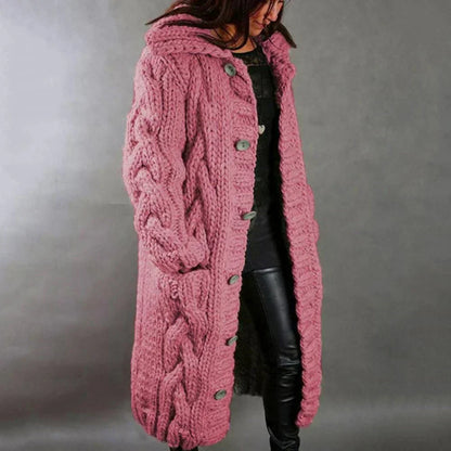 Nikki | Cardigan à boutons en tricot torsadé oversize pour femmes