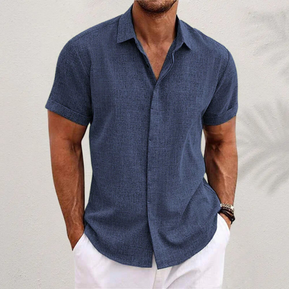 Oliveros | Men’s Short-Sleeve Cotton-Linen Shirt