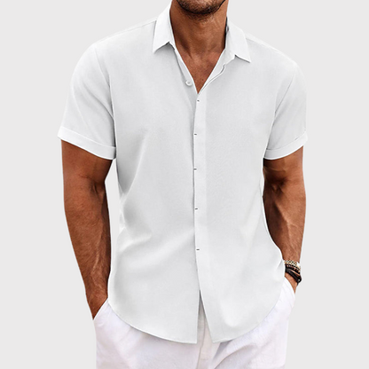 Oliveros | Men’s Short-Sleeve Cotton-Linen Shirt