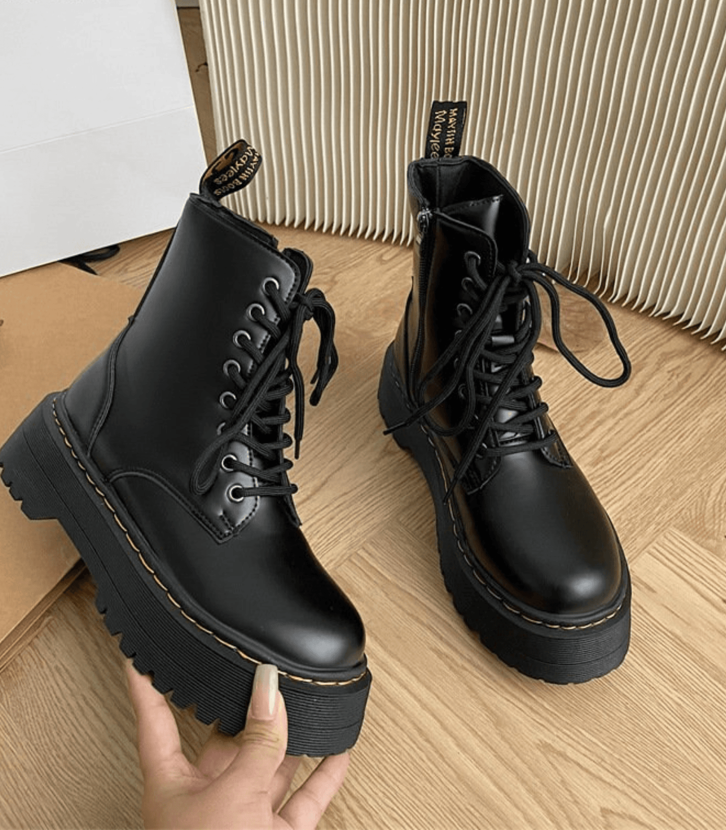 Perry | Bottes à plateforme en cuir chunky pour femmes